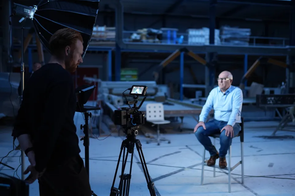 Interviewset met belichting