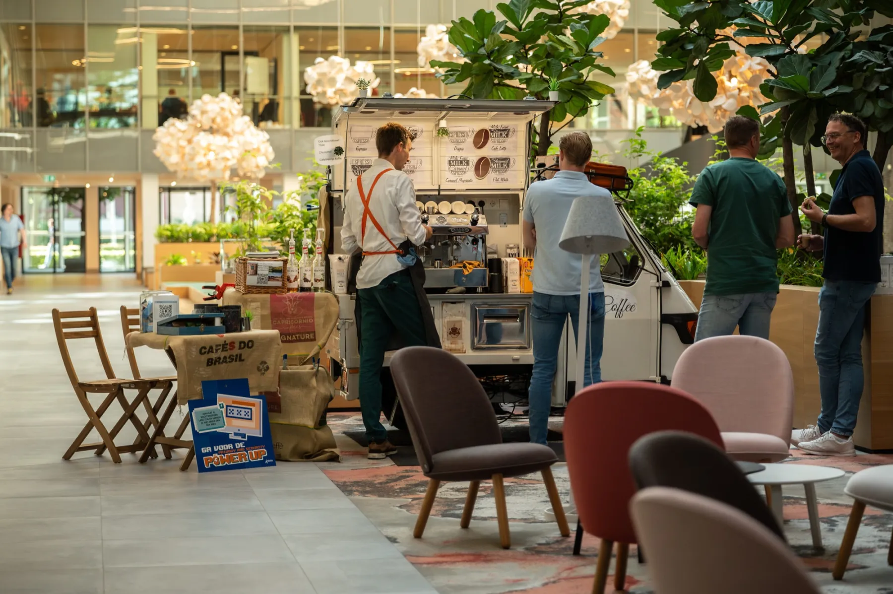 Coffee on Wheels: atrium event
