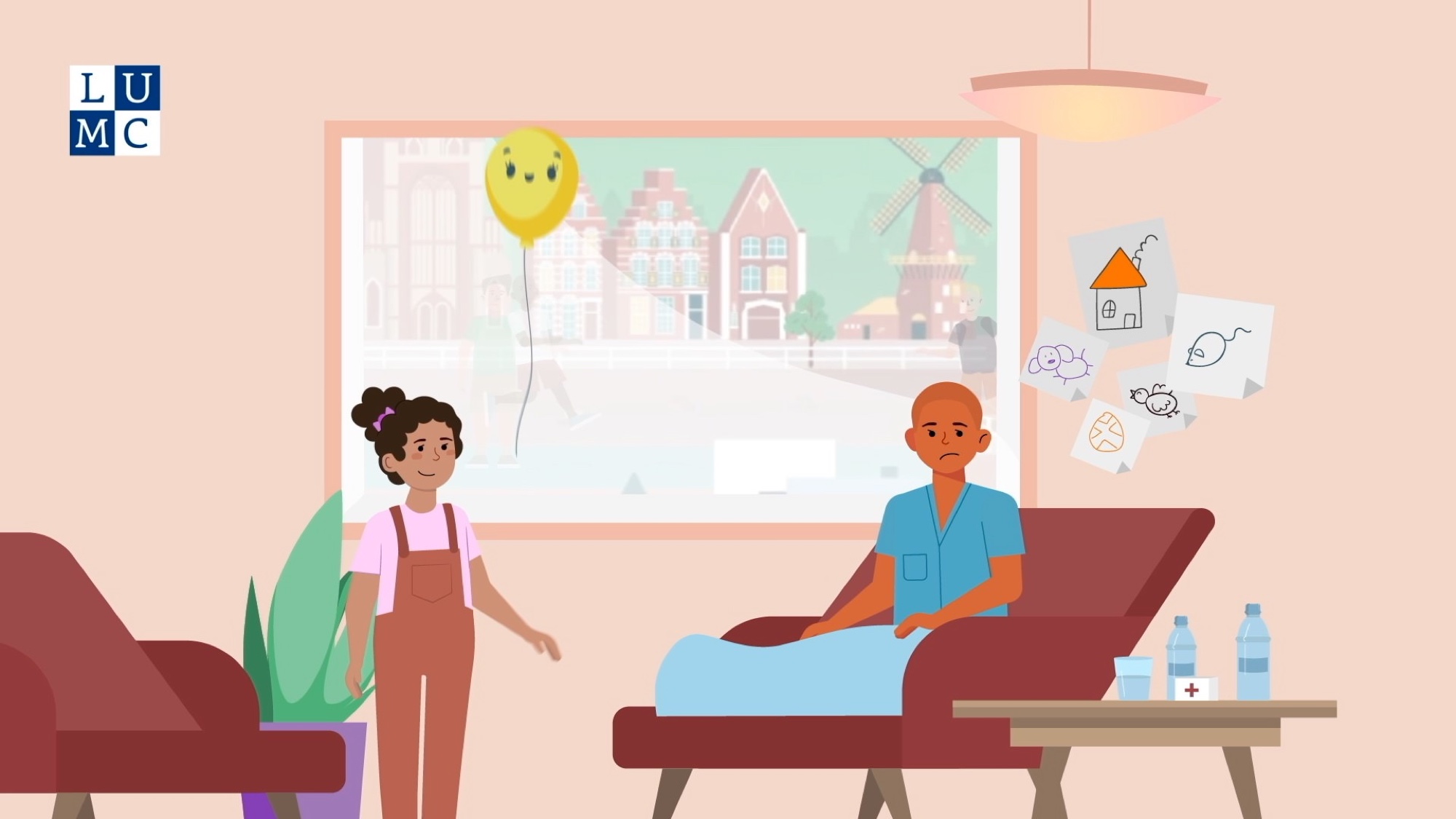 LUMC animatie: scène uit ziekenhuis-omgeving