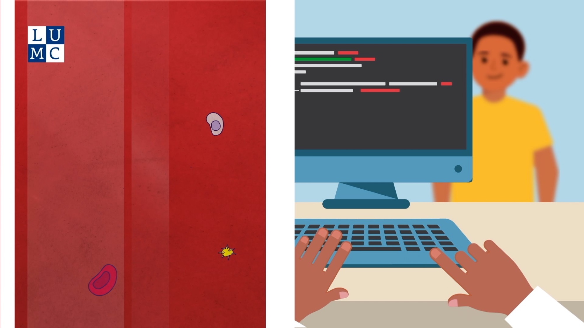 LUMC animatie: bloedcellen + computer scène