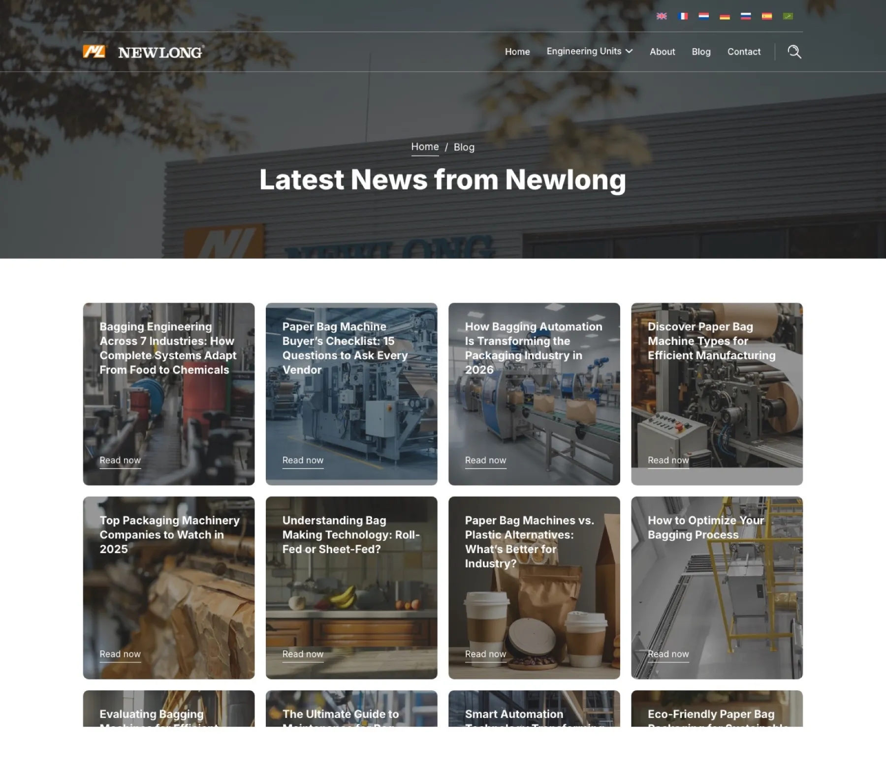 Newlong blog: Latest News from Newlong met 12 SEO-artikelen over packaging machinery, automation en sustainability