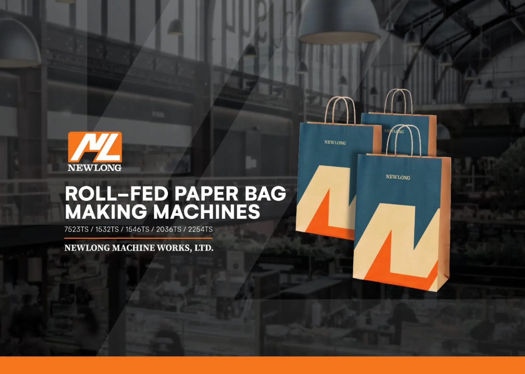 Newlong Roll-Fed brochure: cover met SOS bag making machines