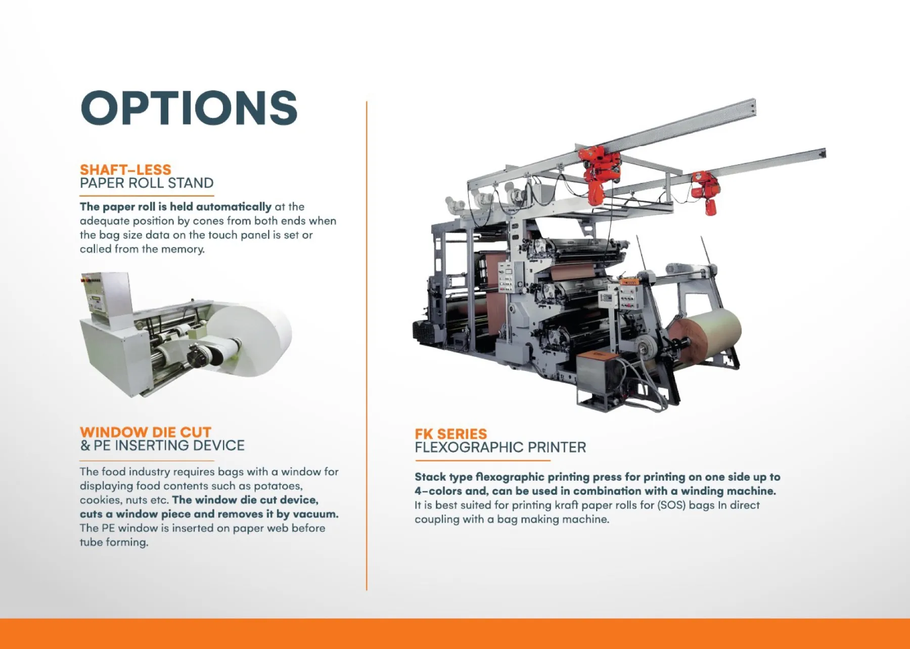 Roll-Fed brochure: Options spread met FK Series flexographic printer
