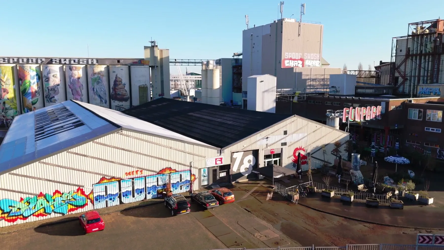 Drone shot van WSC + Tramkade