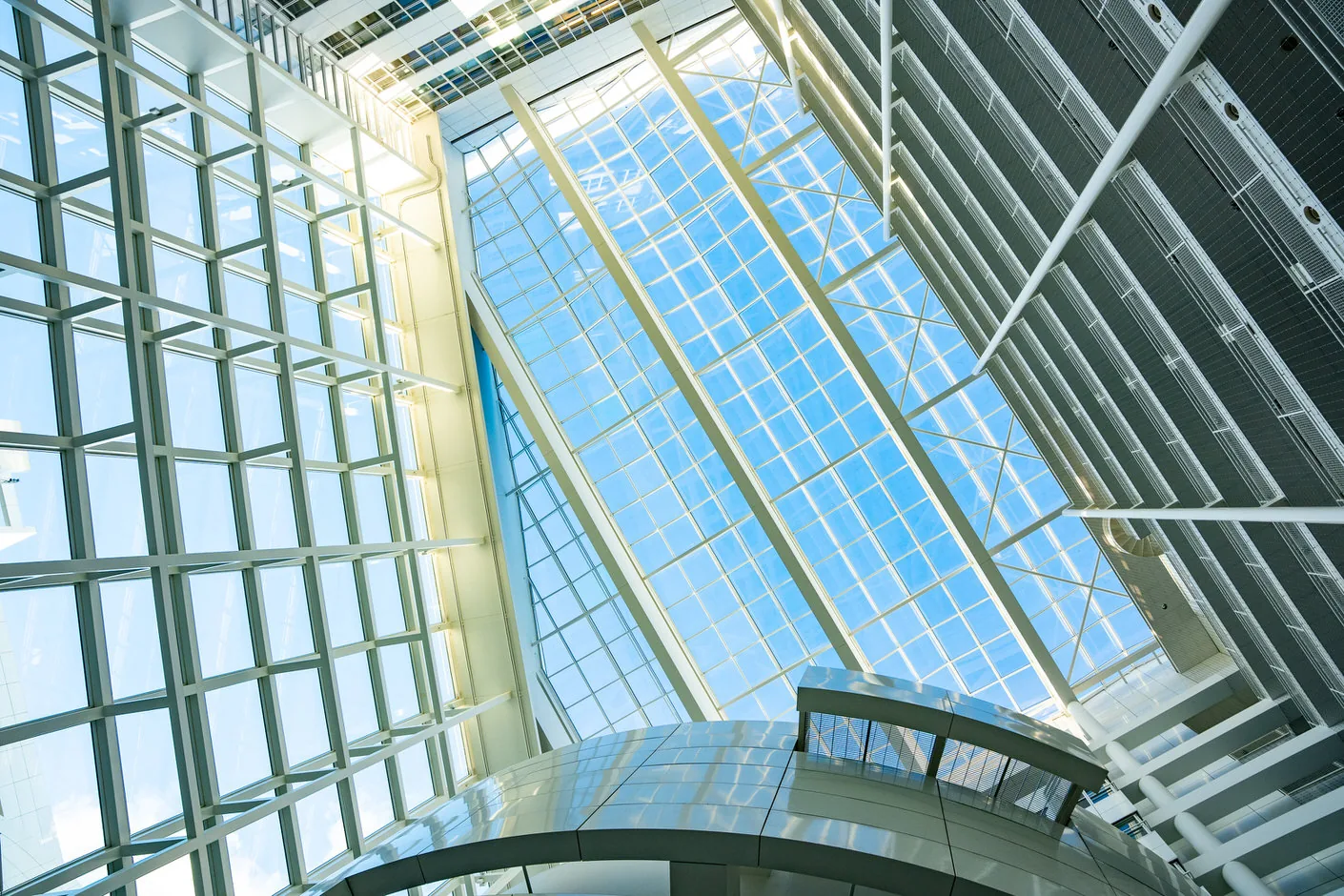 The glass roof of the Atrium of The Hague City Hall