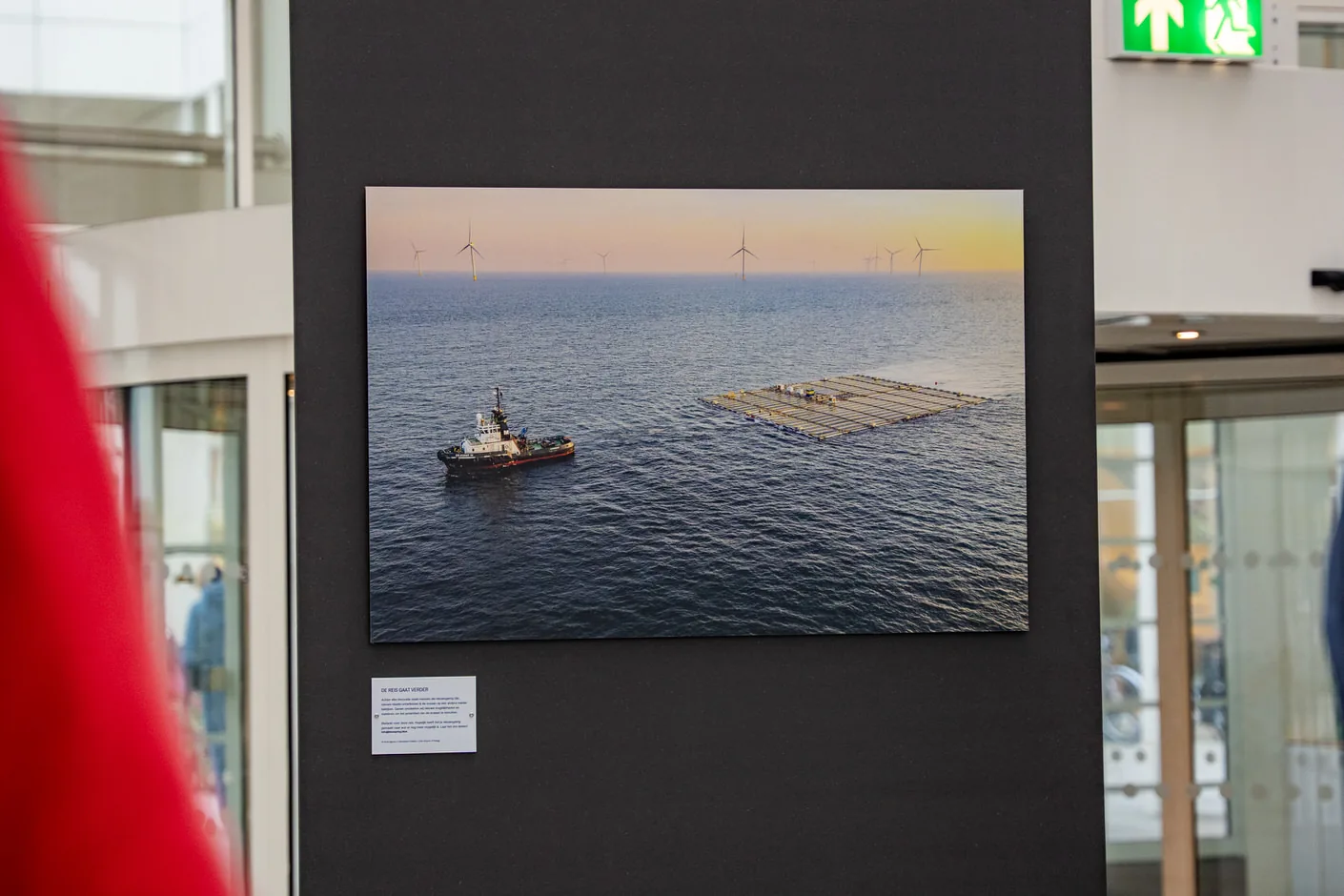 The photograph The journey continues on a panel in the Atrium